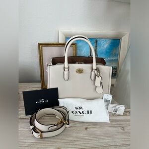 COACH Bag NEW Brooke Carryall 28 Crossbody Handbag Turn Lock White